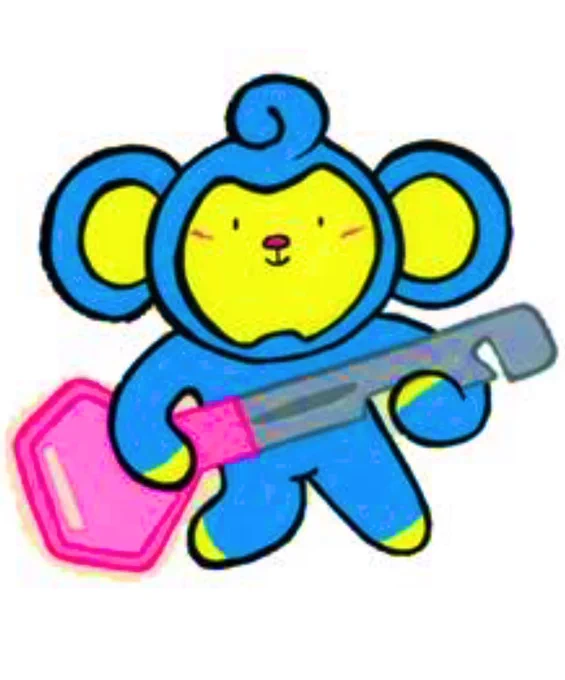 Lock MonKey, a blue monkey with a big pink key, encourages Japanese kids to lock their bicycles. 