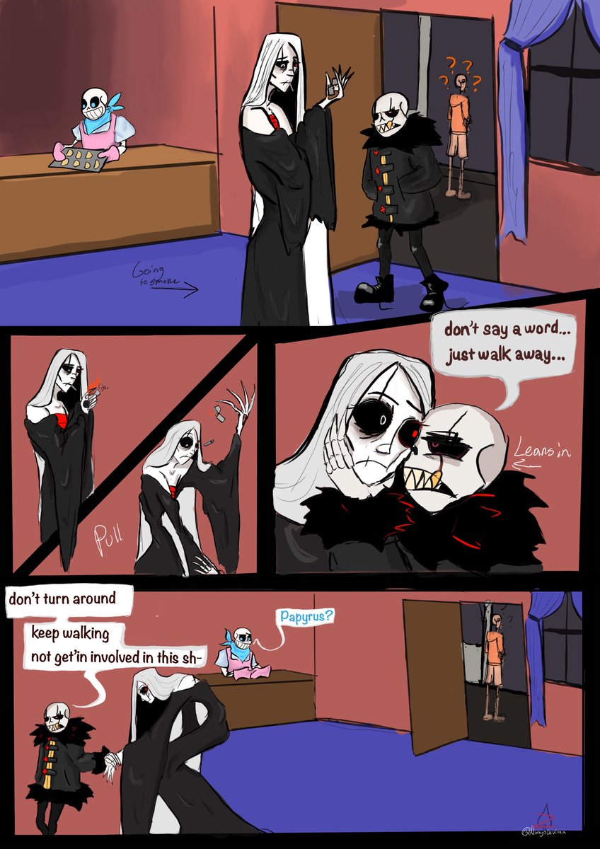 AlwaysDeVillain's tweet photo. Part of a art chain on my tumblr but wanted to share because I love the faces so much

#artchallenge 
#undertale 
#undertaleau
#underswap 
#underswap_sans
#creaturetale
#sans 
#gaster https://t.co/RHZr0VCuND