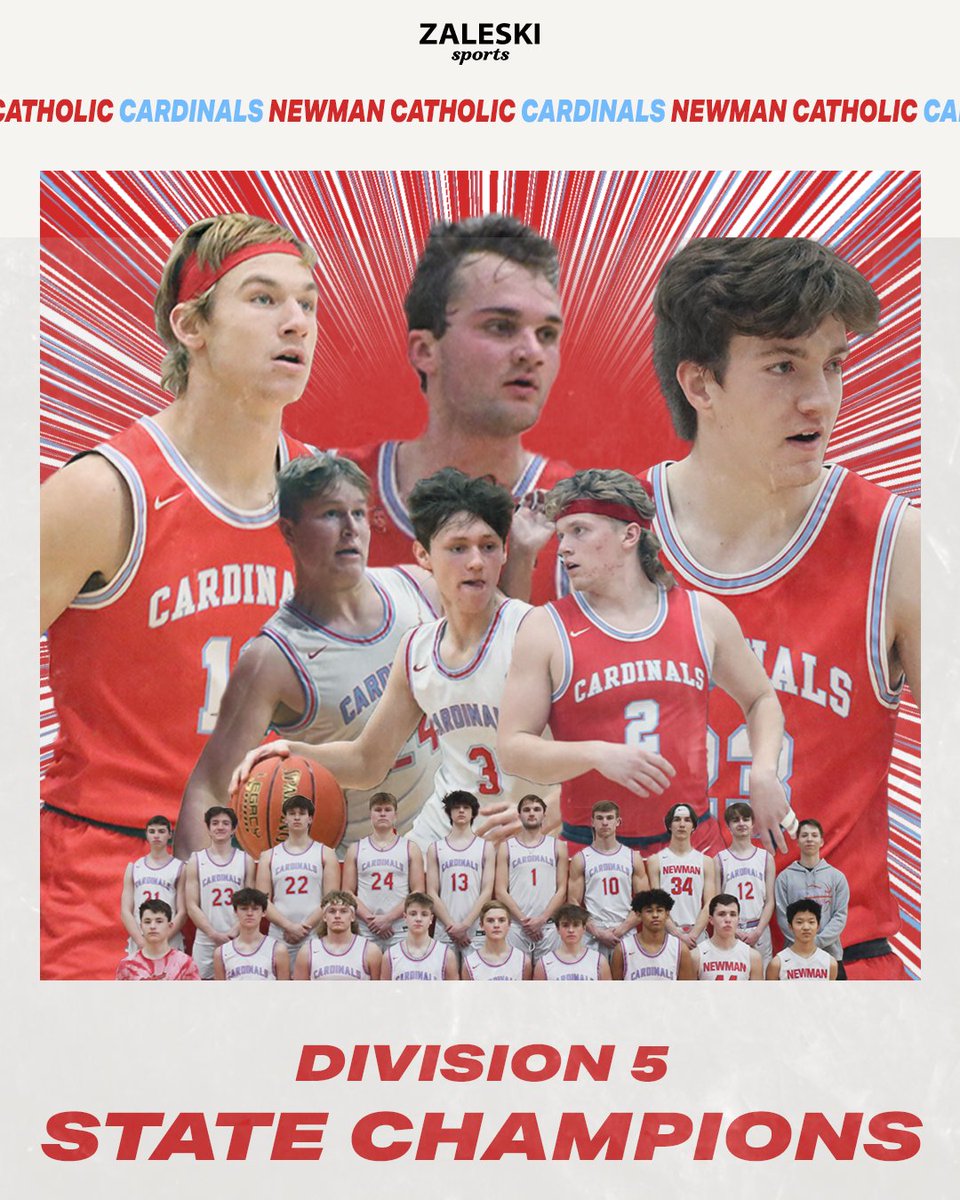 Zaleski Sports (@zaleskisports) on Twitter photo The Newman Catholic Cardinals are 2023 WIAA boys basketball champions. Congrats Cards!!!
#zaleskisports #wisconsin #basketball <a href="/newmanhoops/">Newman Catholic Basketball</a> The Newman Catholic Cardinals are 2023 WIAA boys basketball champions. Congrats Cards!!!
#zaleskisports #wisconsin #basketball <a href="/newmanhoops/">Newman Catholic Basketball</a>