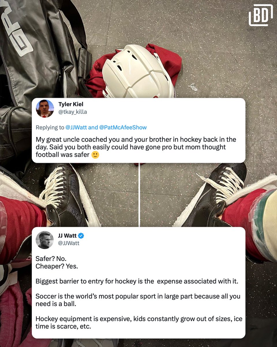 JJ Watt on expenses being a barrier in hockey.
