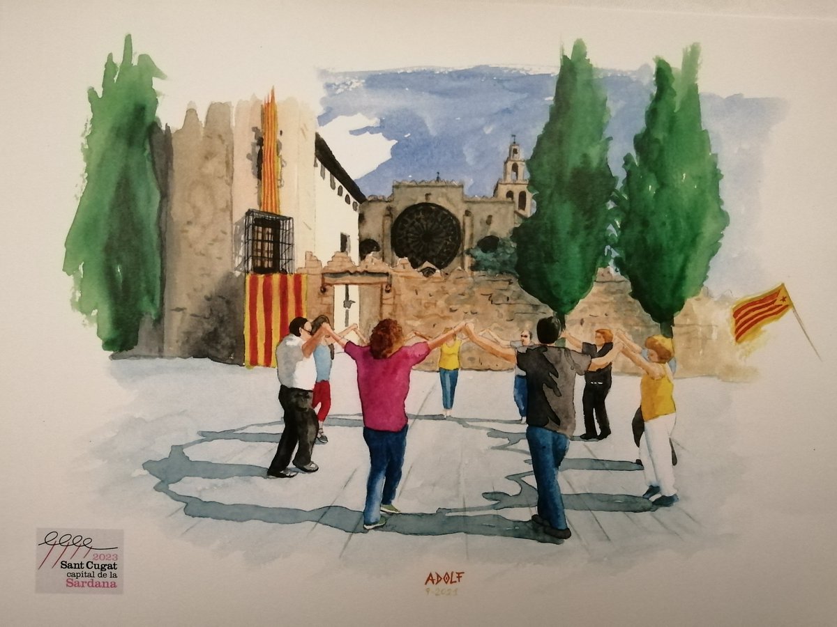valex_cat's tweet photo. Des d'avui, Sant Cugat és Capital de la Sardana 2023. L'Adolf li ha dedicat aquesta obra preciosa. 

La sardana és una expressió de la identitat nacional catalana que sintetitza bona part dels trets que ens configuren com a poble. 

(Continueu llegint):
https://t.co/OVPDO1AoIn https://t.co/CB6OkcFaZP