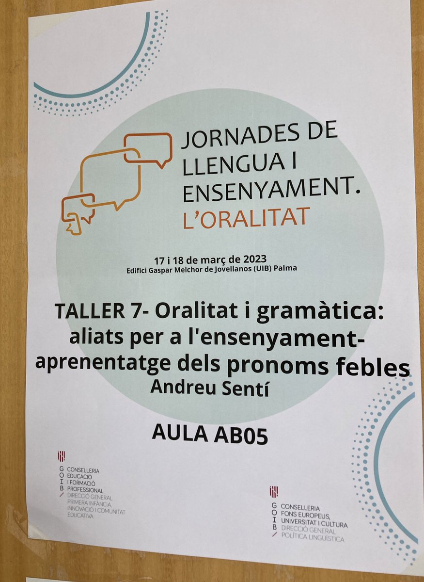 Un plaer venir a la @UIBuniversitat @GRESIB_CDSIB per a parlar d’oralitat i les intervencions didàctiques que hem planificat amb @carlessellop @cendra_3 @sergibarc @joparleval al @FiloCatUV @Institut_IIFV Unes Jornades necessàries i útils amb el suport de la DGPL del @goib.