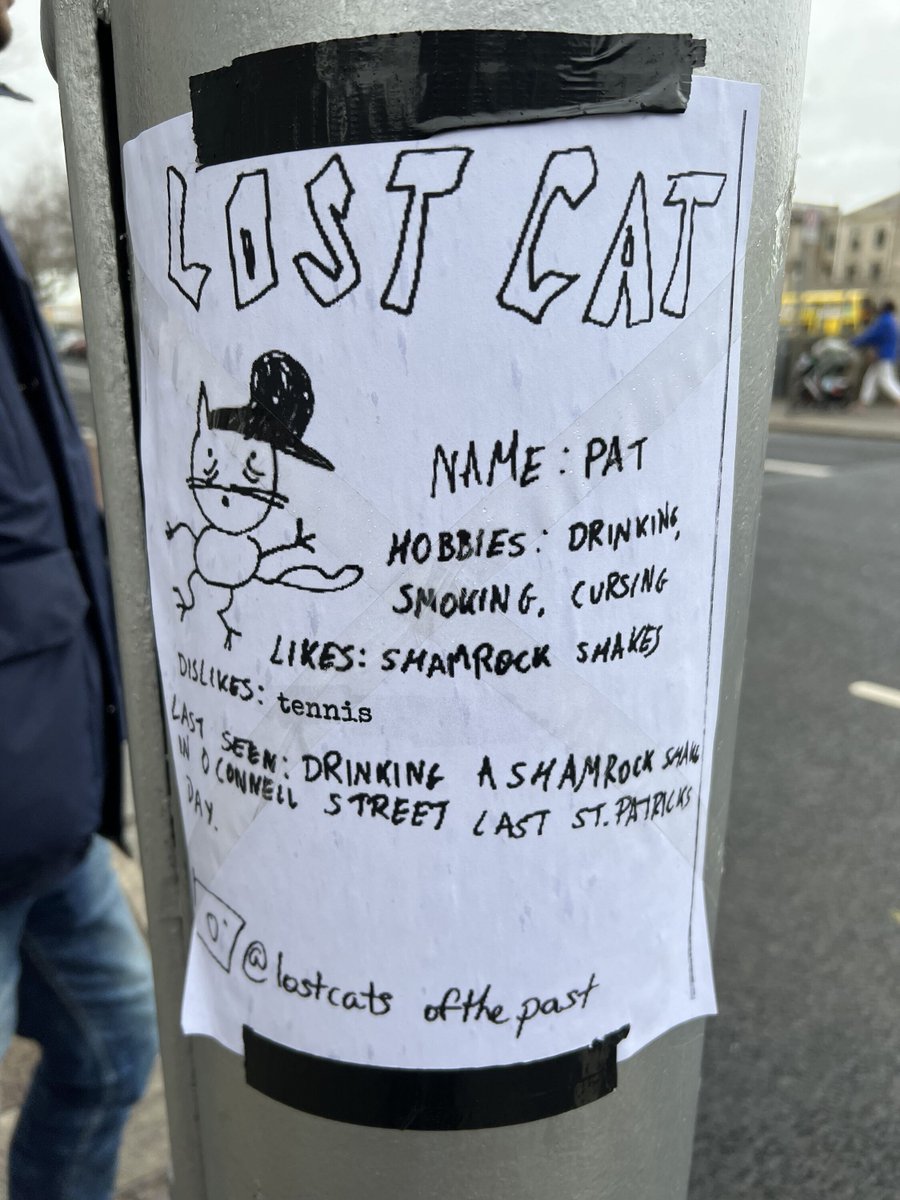 𝗝𝘂𝘀𝘁 𝗜𝗿𝗶𝘀𝗵 𝗧𝗵𝗶𝗻𝗴𝘀 ☘️
Lost cat poster in Dublin 😂😂

#dublin #irish #justirishthings