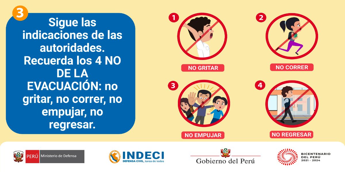 indeciperu's tweet photo. 📢 Ante el #Sismo de 7.0 registrado hace instantes en la provincia de #Zarumilla, región #Tumbes. 🇵🇪💪
⚠️Recuerda:🆗Ubícate la #ZonaSegura,✅mantén la calma y ten lista tu 🎒#MochilaParaEmergencias.
#INDECIRecomienda👇:
https://t.co/pDsyP8JVBN https://t.co/9IgXv3kRtU