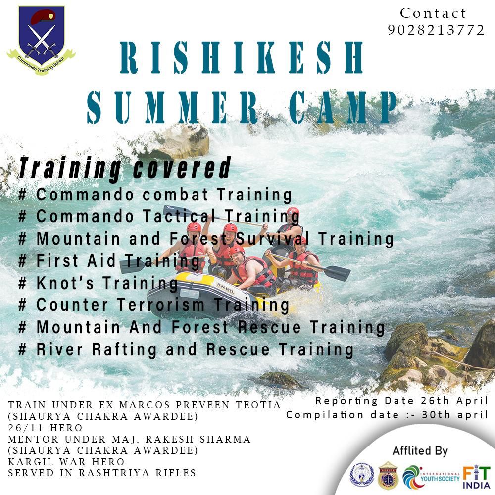 CommandoSchool's tweet photo. Chance to train under Marcos and Rashtriya Rifles unit soldiers (both are shaurya chakra awardee) for our new batch right away!  DM us here or call us on +91 9028213772 &amp;  for more details.
@MarcosPraveen @gorockgo_100 https://t.co/iRu2qK8Q7C