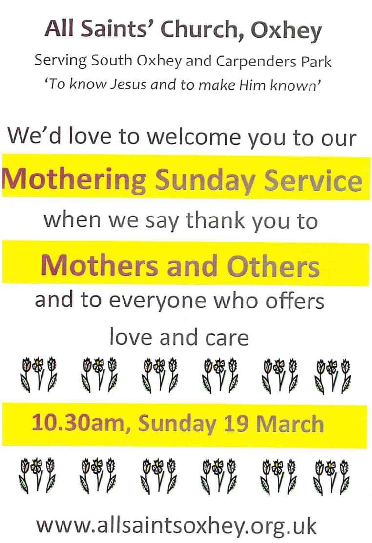 allsaintsoxhey's tweet image. Looking forward to seeing you tomorrow for our Mothering Sunday Service at 10:30am. It’s not just about mothers… it’s about Mothers, Others and all who offer care. We’ll be making flowers (yes, really!) to take and to give away. Everyone welcome.