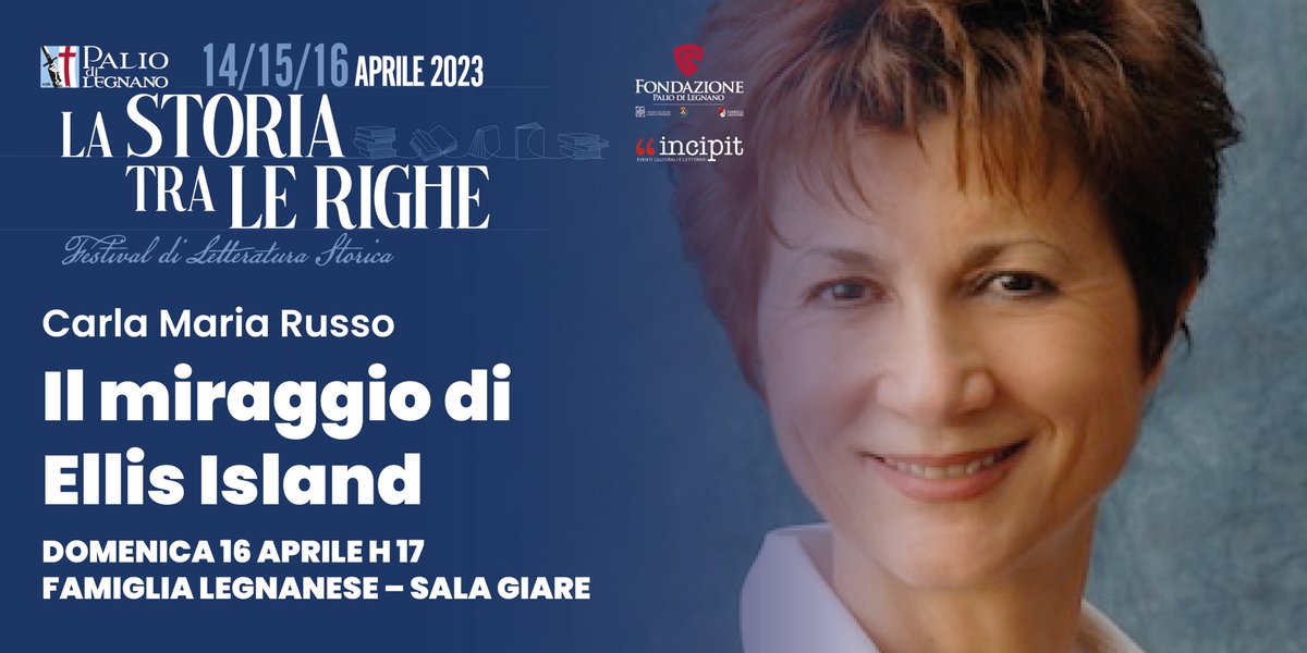 Domenica 16 aprile alle ore 17:00 Carla Maria Russo a #LaStoriaTraLeRighe #FestivalDiLetteraturaStorica #Legnano con le donne italiane immigrate nell’America del Primo Novecento.

<a href="/edizpiemme/">Edizioni Piemme</a> <a href="/Arte_Seta_Lisio/">Fondazione Lisio</a> <a href="/Unicatt/">Università Cattolica</a> <a href="/unimib/">Università degli Studi di Milano-Bicocca</a> 

info e prenotazioni:
bit.ly/3JtEMWW