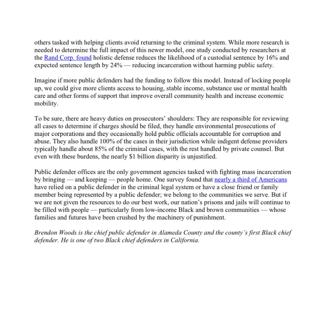 Wrote this op-ed to alert people to the massive imbalance of funding between public defenders &amp; prosecutors. It’s meant to be a roadmap &amp; a battle cry. Serious about ending systemic racism in the legal system &amp; mass incarceration then #FundPublicDefense #Gideonat60 #SpreadTheWord