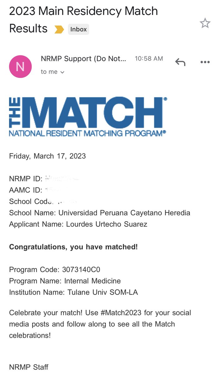 MeryUrtecho's tweet photo. We matched! All our efforts were worth it and we are happy to start our training at Tulane!

New Orleans, here we go! 😊

#Couplesmatch #match2023

@PeruDoctorsUS @AmericaDoctors https://t.co/oxTfrz3wuh