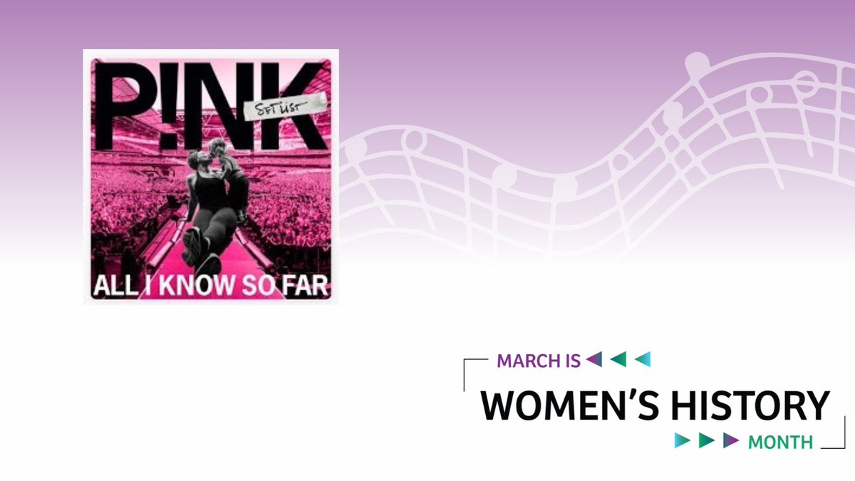 WomeninSP's tweet photo. Giving us inspiration and advice through song with this empowering playlist addition: 

P!nk. "All I Know So Far." All I Know So Far: Setlist, RCA Records, 2021. https://t.co/nNldGzF8F2