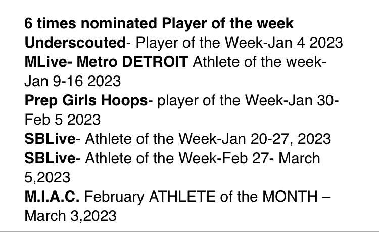 Congratulations to   Angelina Tringali for being selected as one of the M.I.A.C. ATHLETES of the MONTH for February!! Angelina was recognized 6 times during the season for outstanding play by <a href="/MLive/">MLive</a> <a href="/SBLiveMI/">Michigan High School On SI</a> <a href="/PGHMichigan/">Prep Girls Hoops Michigan</a> <a href="/underscouted/">underscouted</a> <a href="/MIACConference/">M.I.A.C.</a>