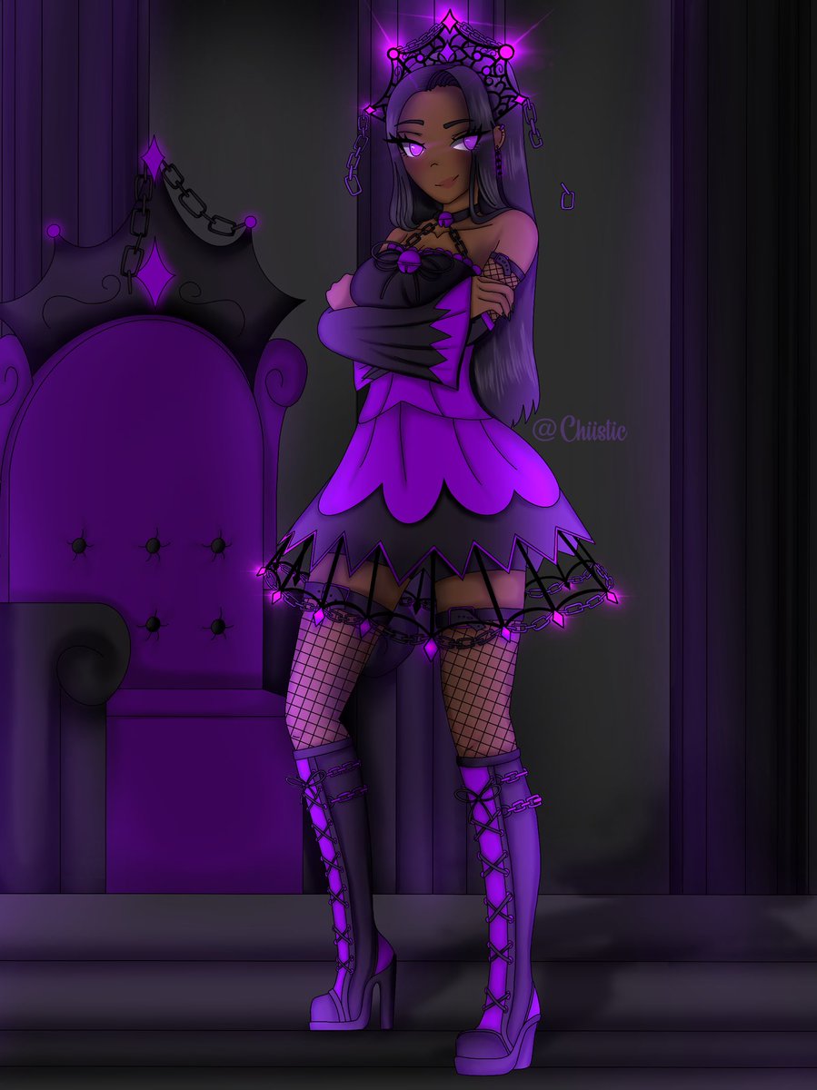 ~Shadow Empress Redraw~
I finally finished this and didn't shade it entirely, but it still came out pretty!

March 2023 vs. June 2020 💜🖤

RTs and likes are appreciated <3
#royalehigh #royalehighschool #royalehighart