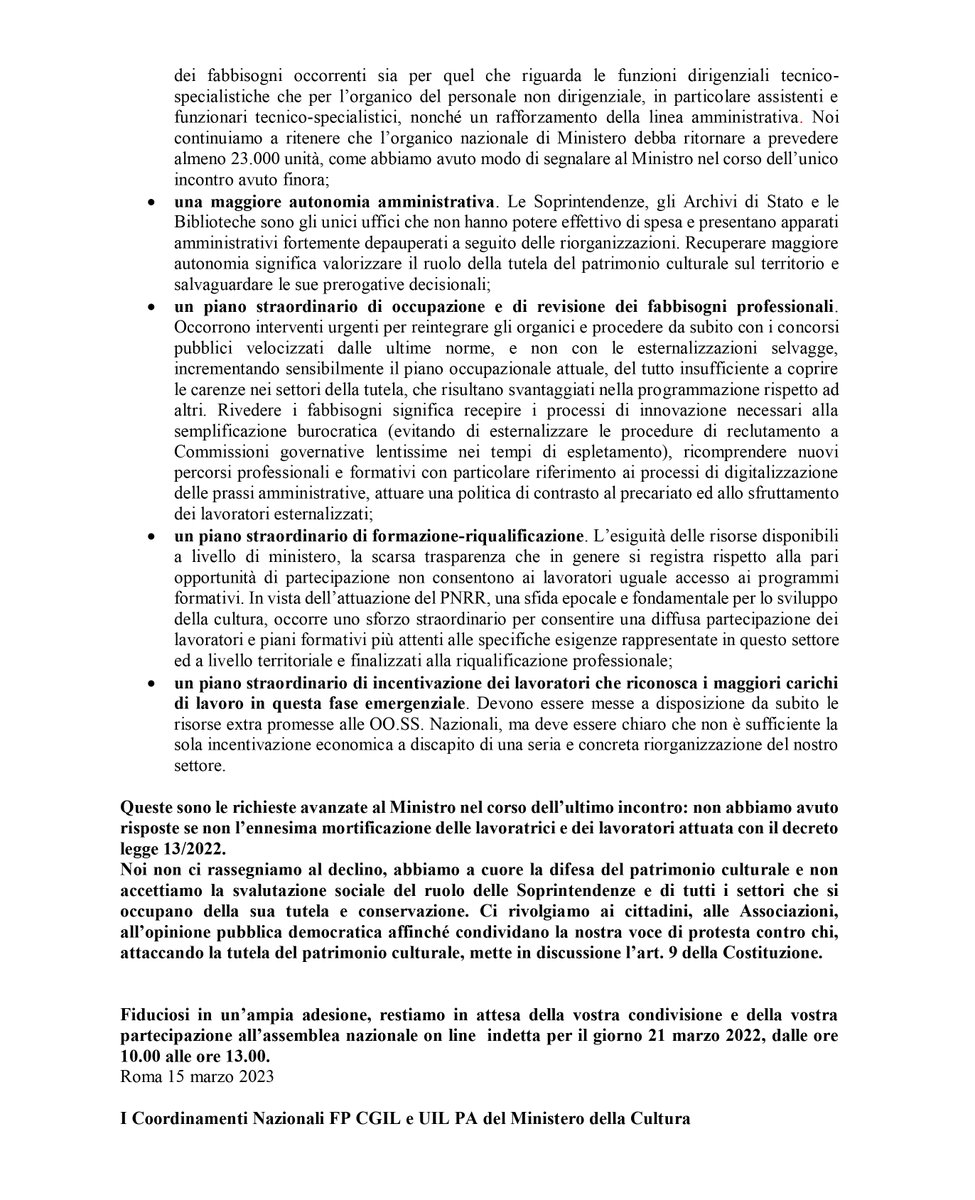 📌 Appelli

Lettera-appello per tutela del patrimonio culturale 

21 marzo 2022, dalle ore 
10.00 alle ore 13.00

#emergenzacultura #mic #fpcgil #uilpa