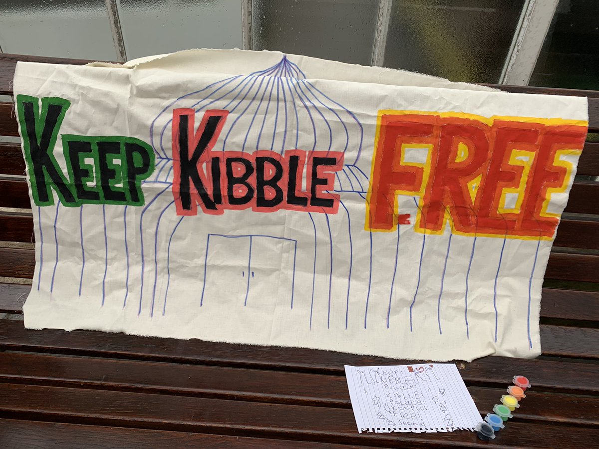 tamdeanburn's tweet photo. And here’s our new banner made by local kids! #KeepKibbleFree https://t.co/6ZWErPKdrn