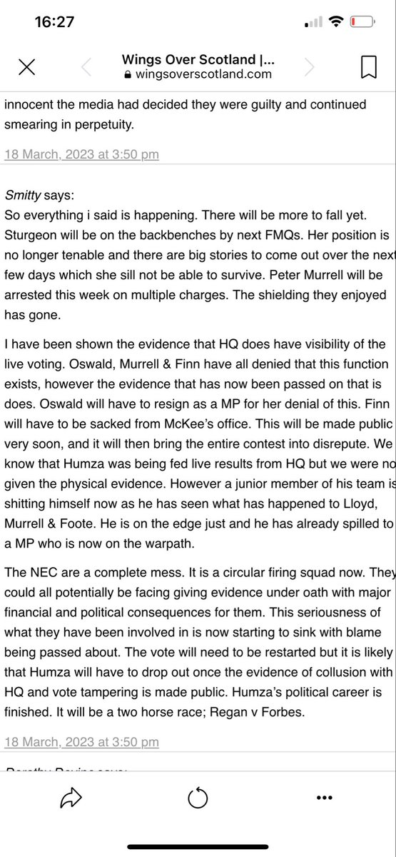 dealatrip's tweet photo. 😳👇Read and gasp for air. Incredulous stuff 💥 So far Smitty has been right. We suspected the SNP NEC had sight of voting and this confirms they do. The SNP are like Scotland’s mafia 😬
#SNPCivilWar #SNPMeltdown #snpout 👍🇬🇧 https://t.co/fPFPGMuust
