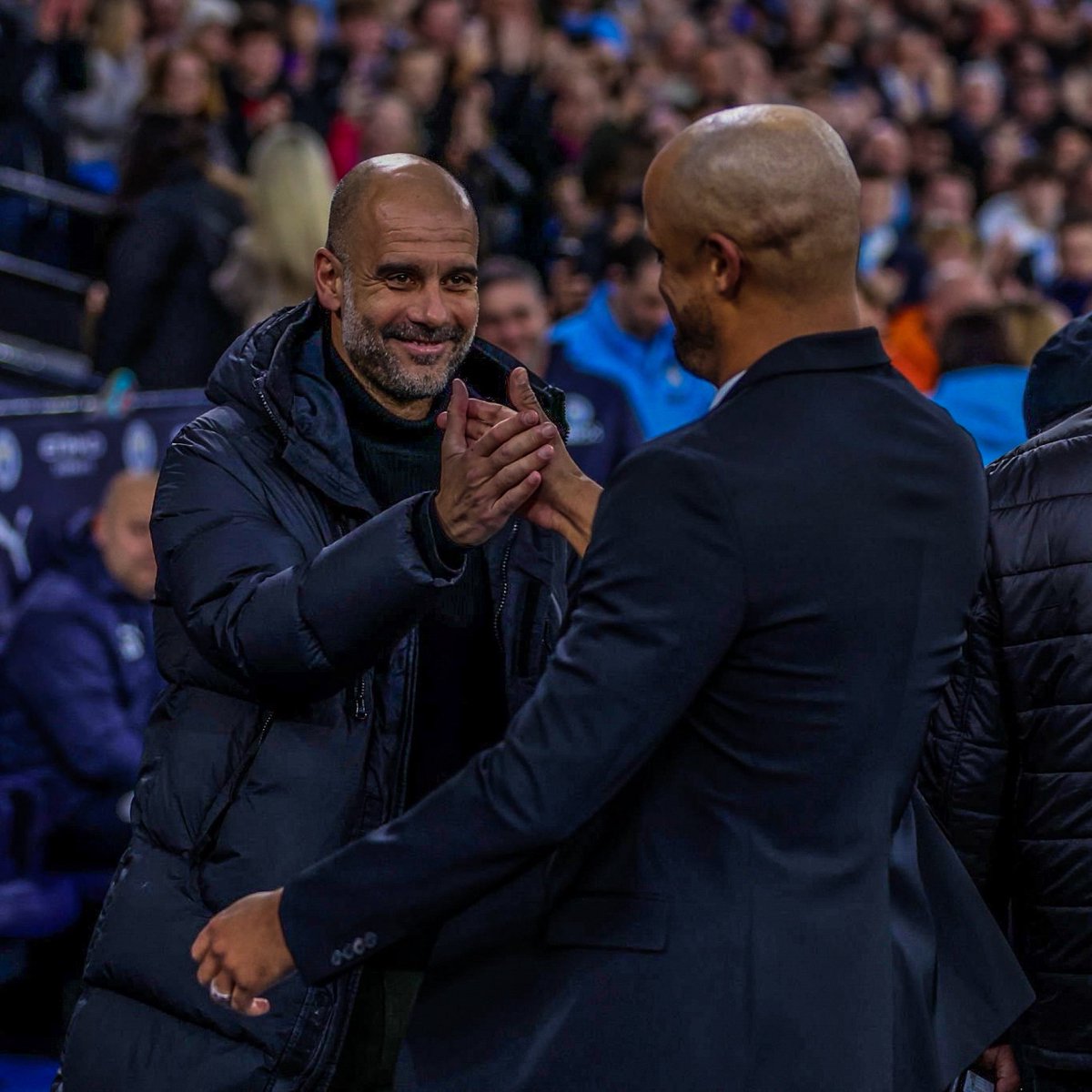 eurofootcom's tweet photo. 🤝💙 Pep Guardiola &amp; Vincent Kompany re-united… https://t.co/pXRTysmoK4