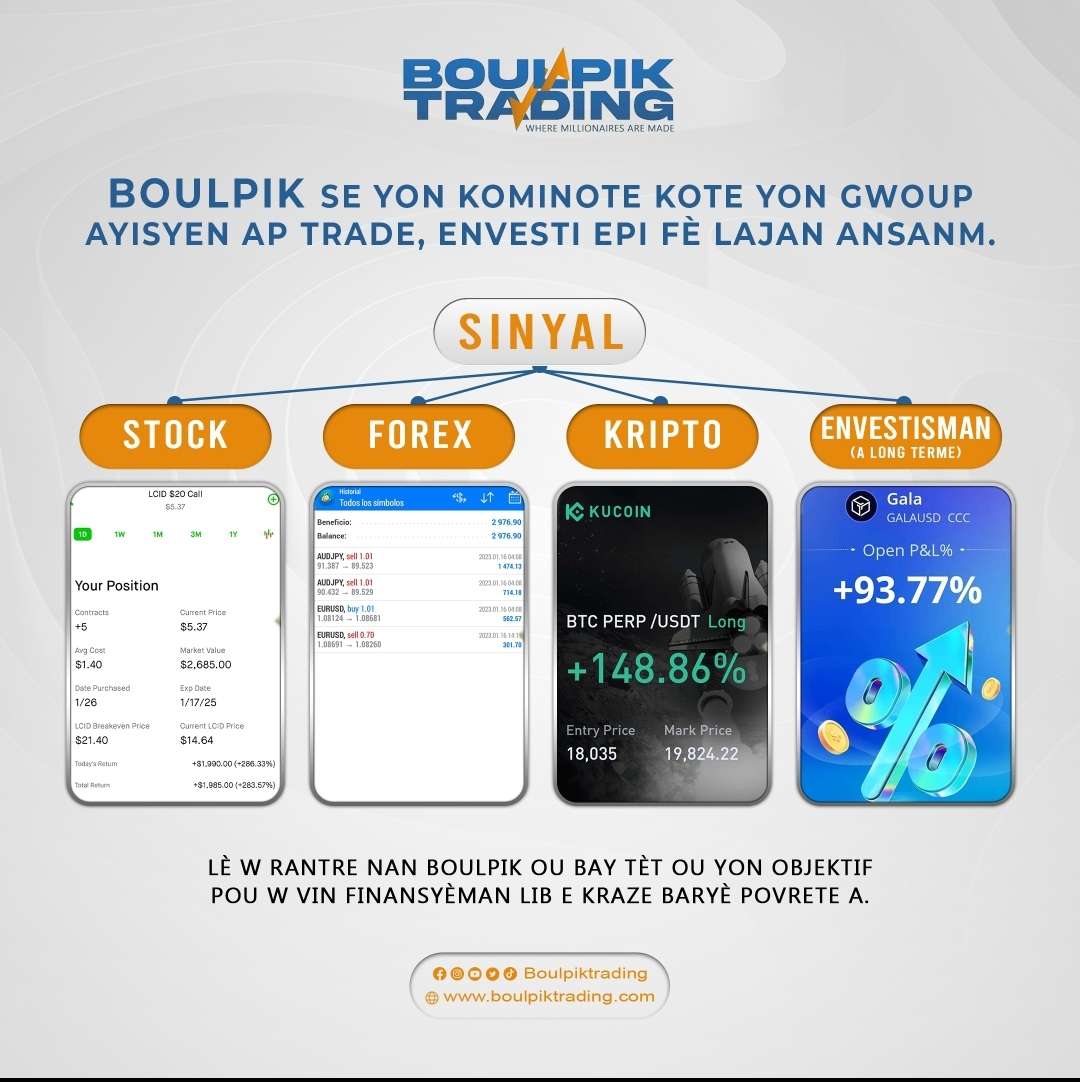 Jamcy (@jamcy46929119) on Twitter photo siw ta renmen aprann trade e aprann kòman pou w fè lajan nan Kripto Stock ak forex, jwenn kominote BOULPIK la. wap ka kòmanse aprann gratis ti cheri. Klike nan lyen sa pou w rejwenn discord.gg/xbp4ZHmN
#boulpik #fèlajan #kreyerichès
<a href="/Boulpiktrading/">Boulpik Trading</a> siw ta renmen aprann trade e aprann kòman pou w fè lajan nan Kripto Stock ak forex, jwenn kominote BOULPIK la. wap ka kòmanse aprann gratis ti cheri. Klike nan lyen sa pou w rejwenn discord.gg/xbp4ZHmN
#boulpik #fèlajan #kreyerichès
<a href="/Boulpiktrading/">Boulpik Trading</a>