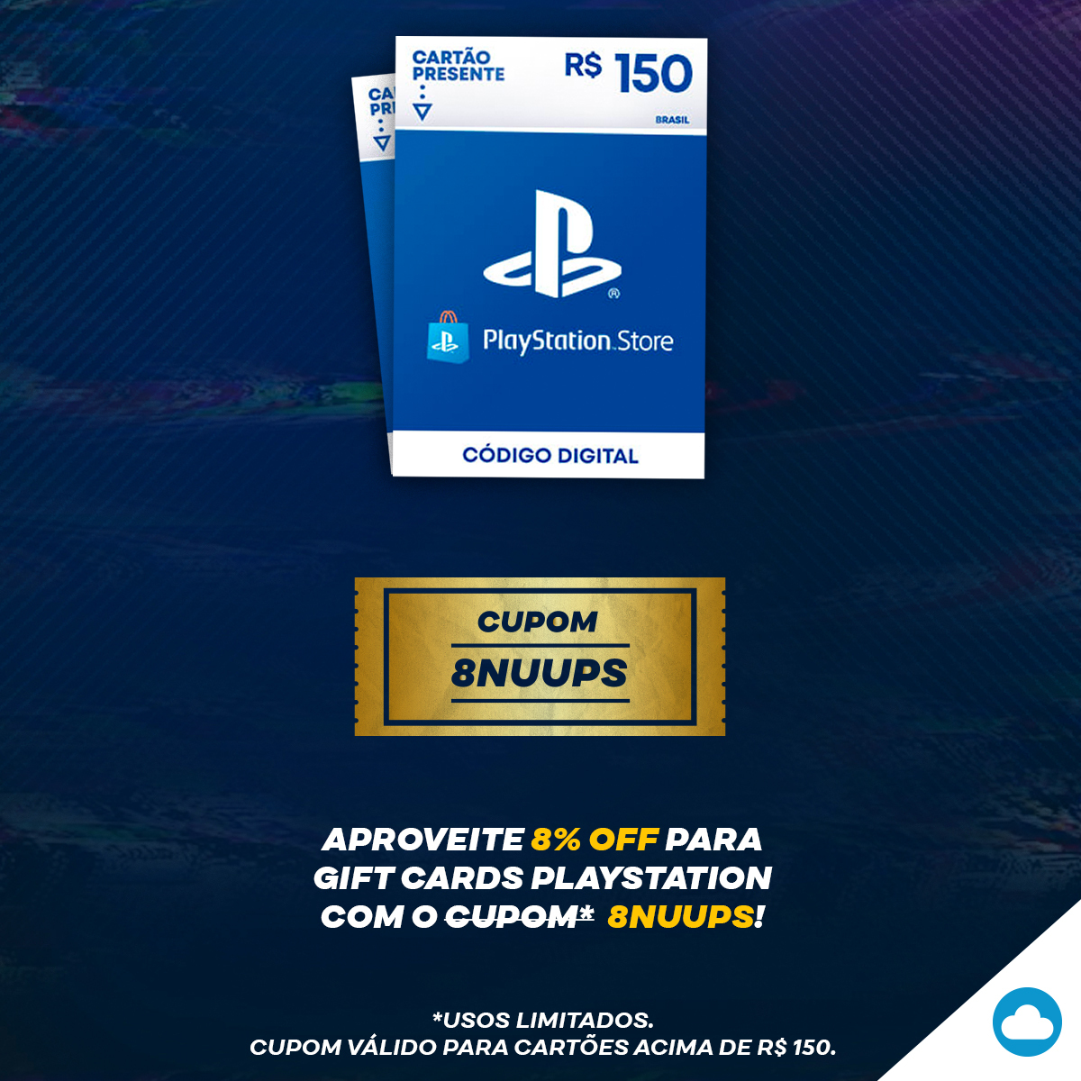 Nuuvem.com on X: Aproveite as últimas horas de Gamer Week 👉Últimas horas  de promo!👈 🤩 Cupom* de 8NUUPS com 8% OFF nos Giftcards de Playstation 😱  Games de PC com até 95%