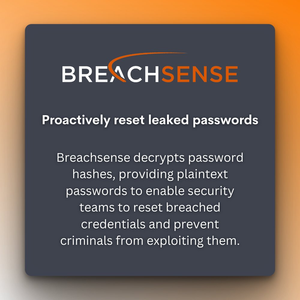 With over 30 billion breached credentials and growing, let our offense become your defense! 💪

🔸 The Breachsense API provides flexible integration that works with virtually any application, SIEM or browser. 

Book a demo 👉🔗 breachsense.io/book-demo