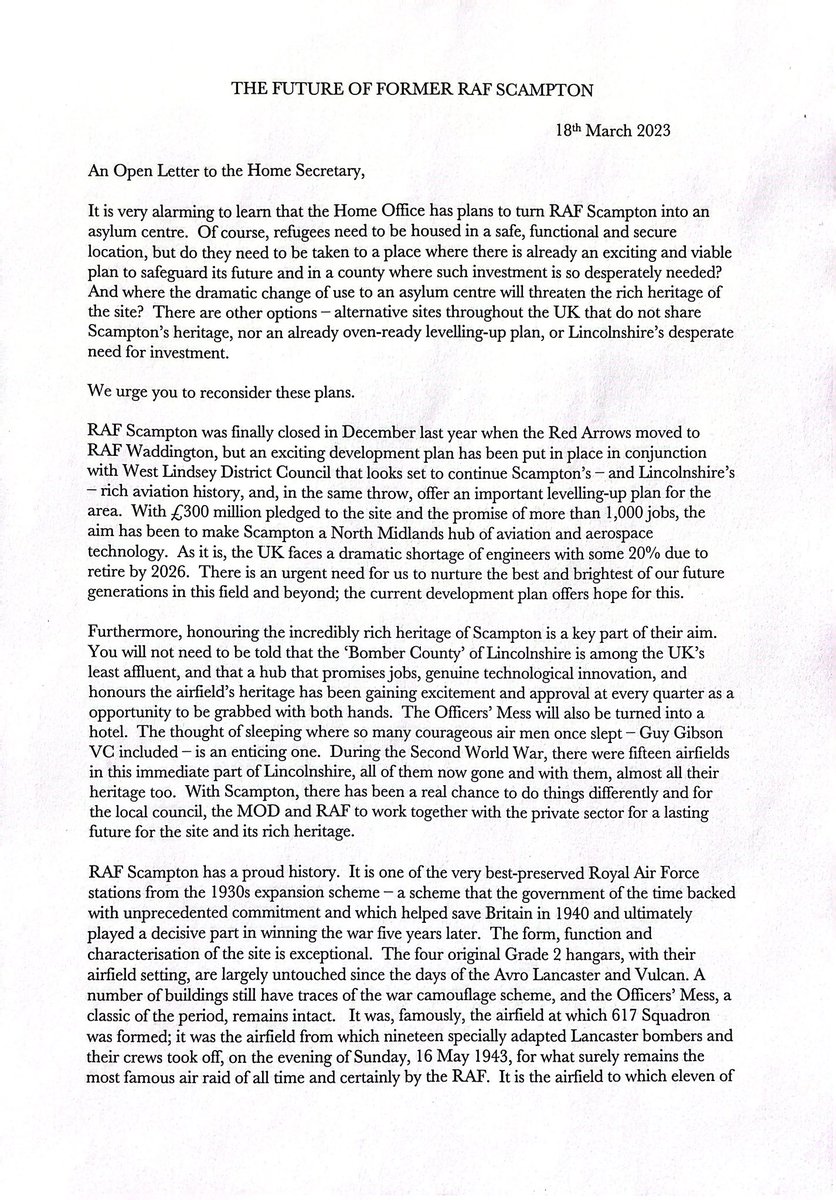 James1940's tweet image. An Open Letter to @SuellaBraverman - signed by 40 historians and interested persons. SAVE SCAMPTON! Pls RT, people! @ukhomeoffice @RobertJenrick @HE_ChiefExec