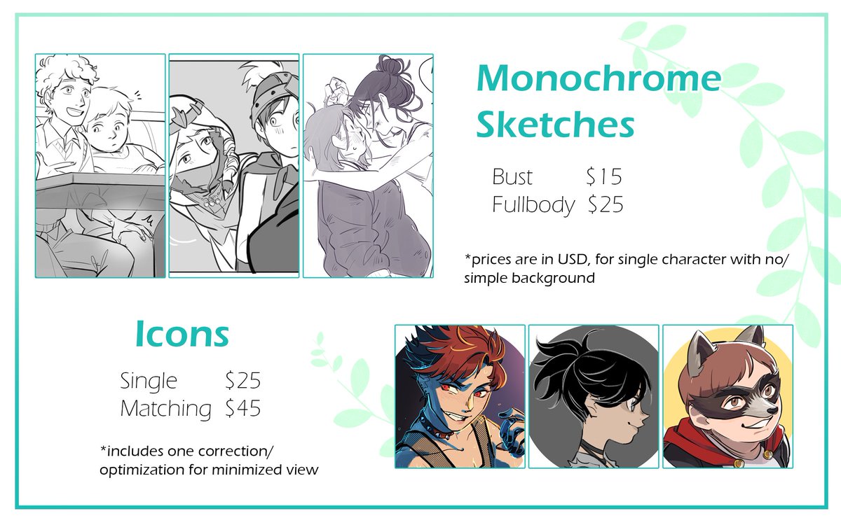 Hi, due to circumstances I'm opening ✨c/omm/ssions!! ✨
link to the form (with more info) below! ⬇️ 