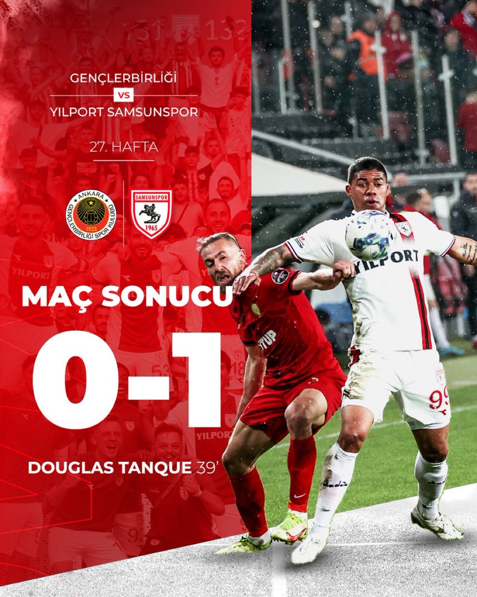 medya1965's tweet photo. ⏱️ 90+6' :  Maç bitti!

Gençlerbirliği 0 - 1 Yılport Samsunspor

#GENvSAM https://t.co/6TJnK2mMVN