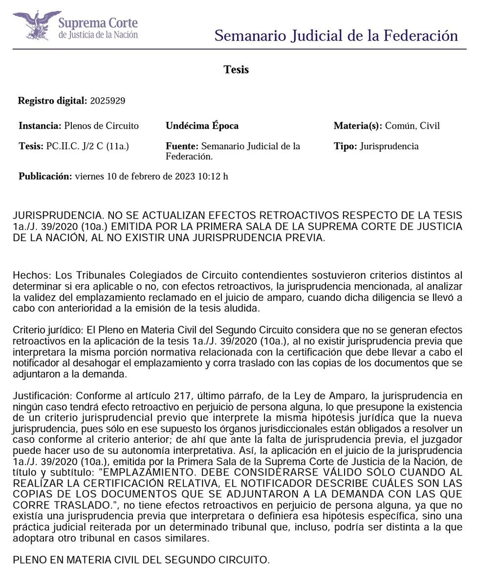 renatogironloya's tweet photo. Vale la pena revisar esta Contradicción de Criterios del pasado viernes, en la que se establece cuándo es posible aplicar retroactivamente una jurisprudencia. https://t.co/F7mDDPX7Ey