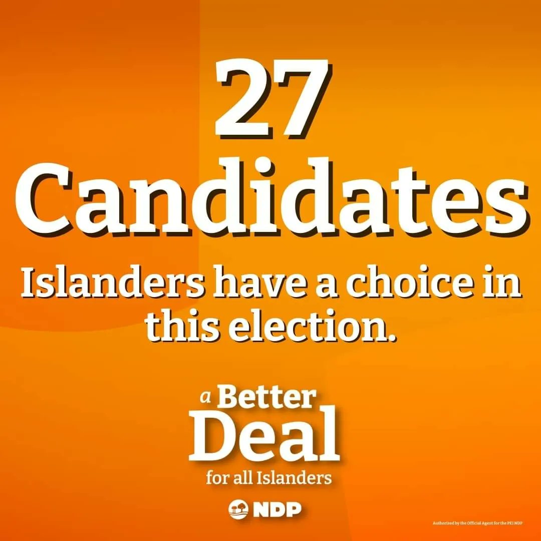 Teluisi_Tristan's tweet photo. Team #NDP is proud to announce that Islanders will have a chance to vote for #aBetterDeal in all 27 provincial districts. I'm glad to be alongside candidates like Cassie Mackay (D21) & Kathryn Yule (D22) who are ready to fight for their community this #peielection ! #peipoli https://t.co/sae1qaFHpG