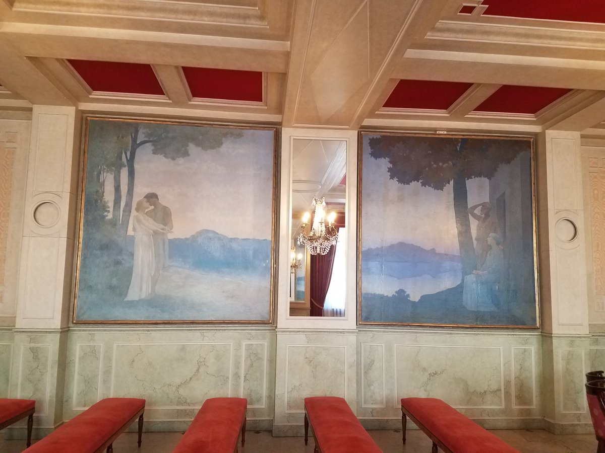 hpmelone's tweet photo. Nouvelle célébration de #mariage en ce samedi 18 mars
L'occasion de découvrir deux tableaux d'Alphonse #Osbert qui ont (re)trouvé une place de choix et qui inspireront plus d'un couple
🙏 aux services de l'état civil &amp; tous nos vœux aux mariés du jour!
#BourglaReine
🤵❤👰 https://t.co/heiZiiGLuS