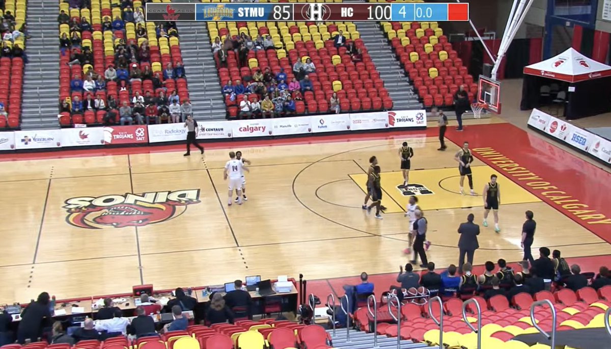 The <a href="/HC_Hurricanes/">Holland Hurricanes</a> complete the victory over <a href="/stmuathletics/">St. Mary's University Lightning Athletics</a> 100-85.

Standouts - Holland:
- Jalen Menzies (29p/8r/3a)
- Kyree Thompson (17p/8a/5r)
- Jack MacAulay (15p/8r/3a)

Standouts - STMU:
- John Paul Okudua (17p/15r)
- Caleb Jipp (19p/9r/4a)
- Brock Dewsberry (17p)