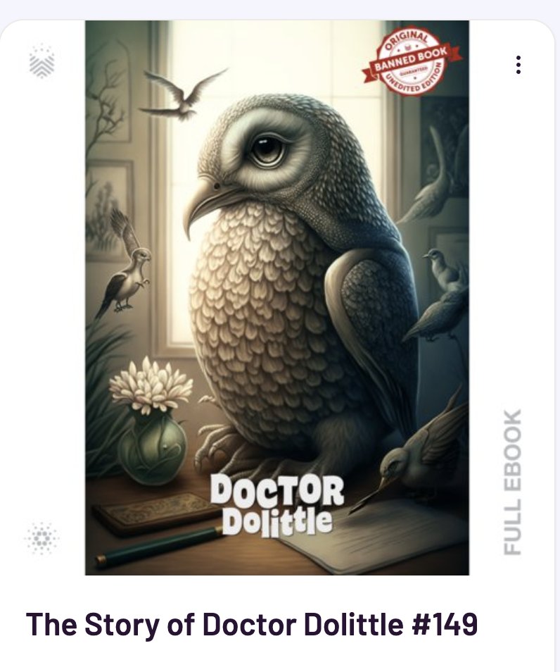 It's giveaway time! The Doctor Dolittle mint took about 20 seconds for all books to be reserved yesterday. So if you missed out... here's your chance.

There will be 2 winners. 

To enter: Like, RT, and follow. 

#Cardano #NFTS