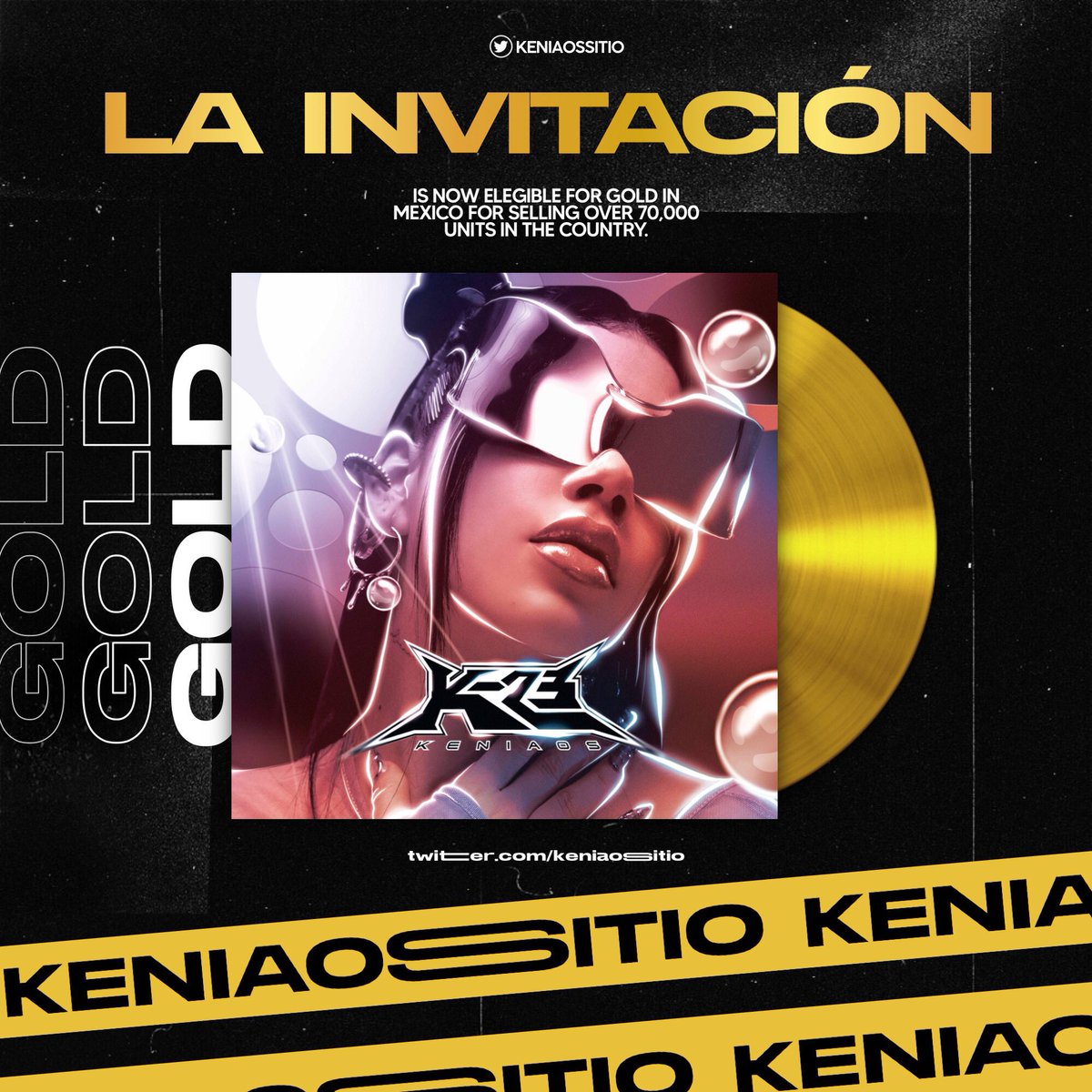 KeniaOsSitio's tweet photo. “La Invitación” de @KeniaOS ahora es elegible para certificar Disco de ORO en México, por vender 70.000 unidades en el país. 📀🇲🇽 https://t.co/77tYLUxjKL