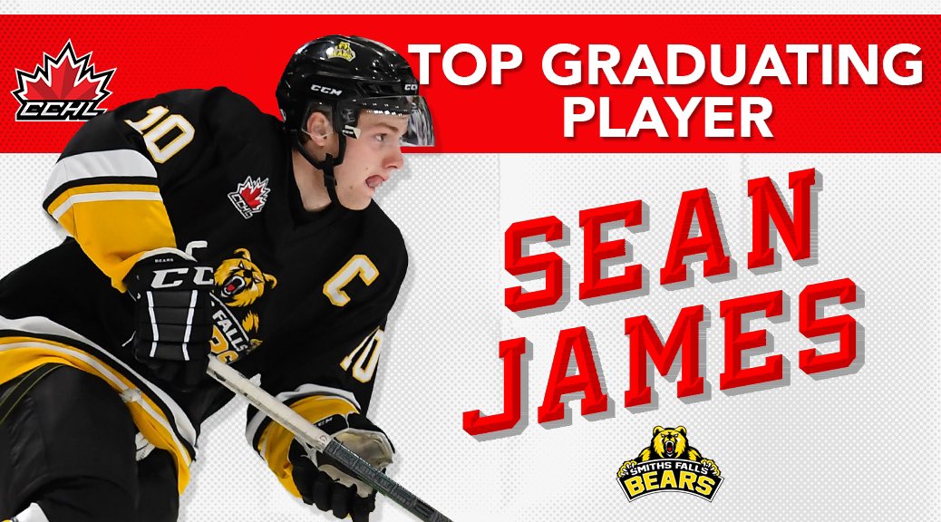 Release | <a href="/SFBears/">Smiths Falls Bears</a> 2002 F &amp; Almonte, ON native Sean James named 2022-23 <a href="/TheCCHL/">The CCHL</a> Top Graduating Player

📷 icelevel.com
Graphic | Mark Kelly

🗞️ | thecchl.ca/release-bears-…
