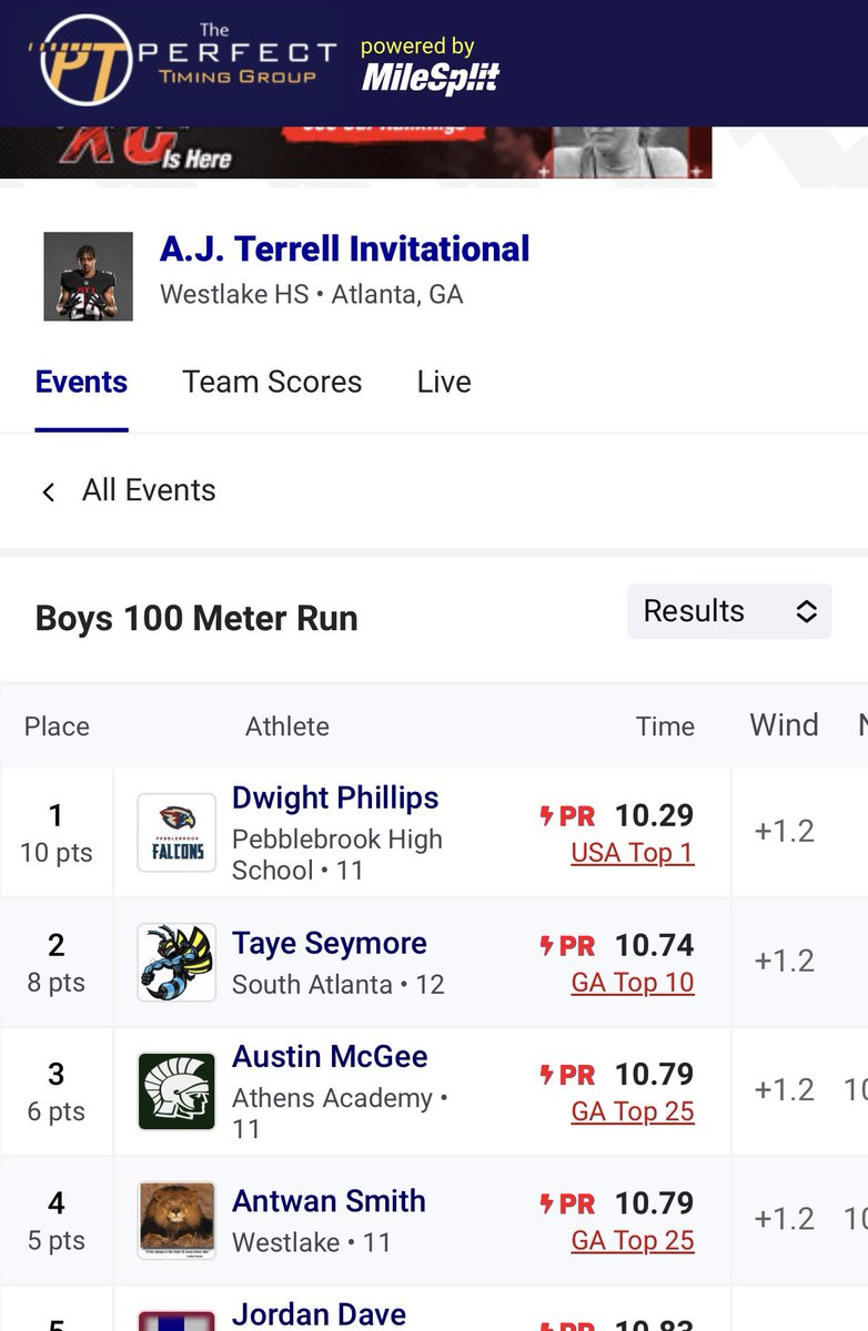 A Westlake Stadium Record in 48 degrees🥶 Congrats to Track Dad
<a href="/Dwightdagreat/">Dwight Phillips</a>