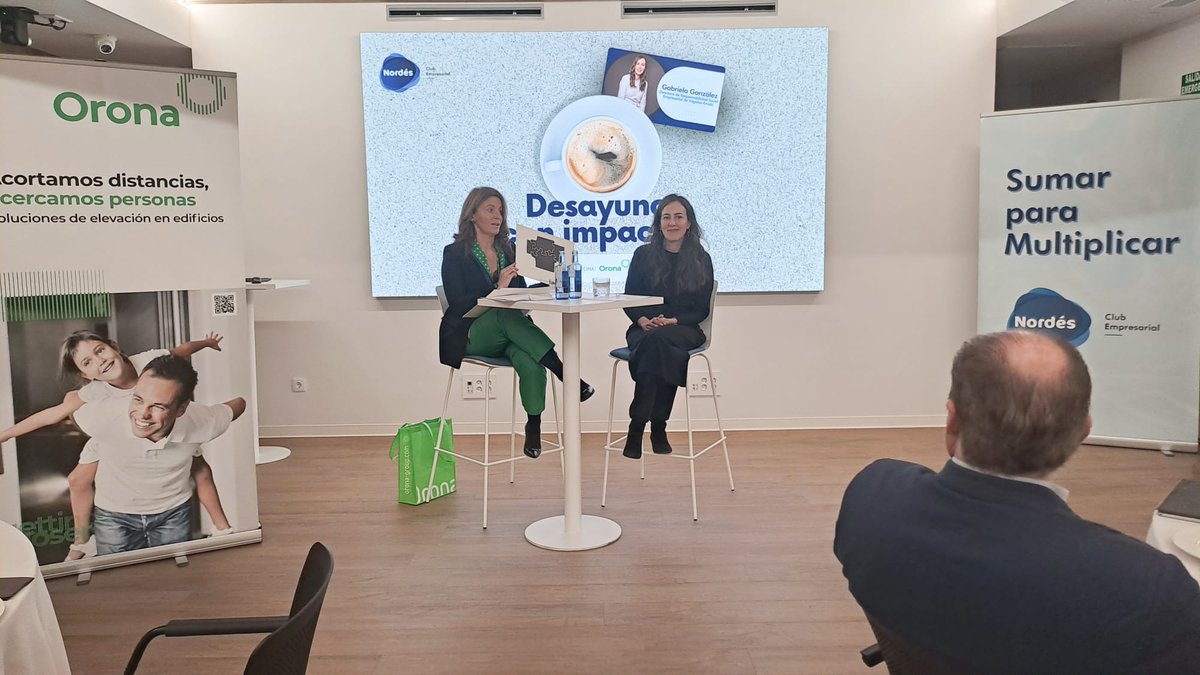 nordesclub's tweet photo. La sinceridad y la cercanía de Gabriela González directora de Responsabilidad Social Empresarial de @VegalsaEroski, marcaron nuestro segundo #DesayunoConImpacto, patrocinado por #Orona y conducido por @AngelesRiosM, vicepresidenta 1ª de #Nordés y directora de Orona en #Galicia... https://t.co/VysKFSIZpr