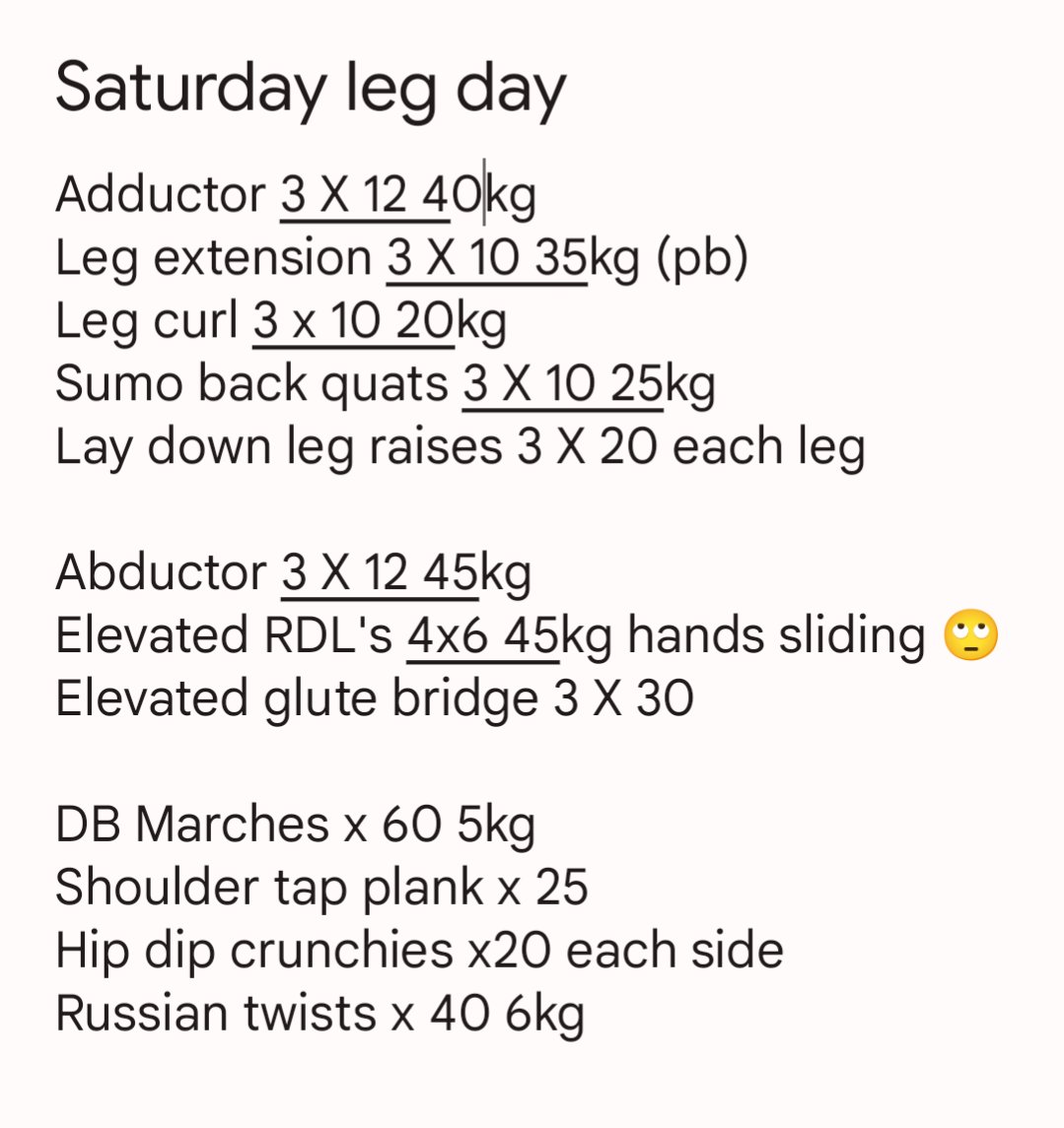 Jojo1wright1's tweet photo. Ordered gloves today to stop hands slipping - it was so annoying.
Was too tired for it today but I did it anyway ๐ช๐ผ
Tmrw is arm/shoulder day?
Whos training this weekend and who's having some rest ๐ค
#doitanyway #notalwaysstrong #makeeachonecount https://t.co/DAEVK3pvUZ