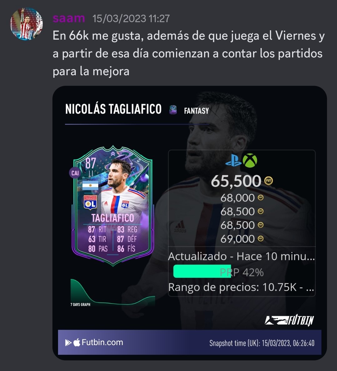 Esta carta la recomendé en 66k y se pudo vender en 80k, ahora ya volvio a bajar pero me lo apunto como una palomita más a las recomendaciones del VIP ✅️