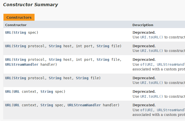 kis's tweet image. URLクラスのコンストラクタがdeprecatedになってる
#java20