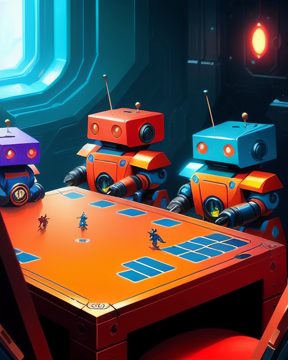 PsychOhAiArt's tweet image. Tiny robots playing a card game - made with @get_starryai #aiart #digitalart #tinyrobots #starryaifeatured #starryaiweekly starryai.com/app/user/Psych…