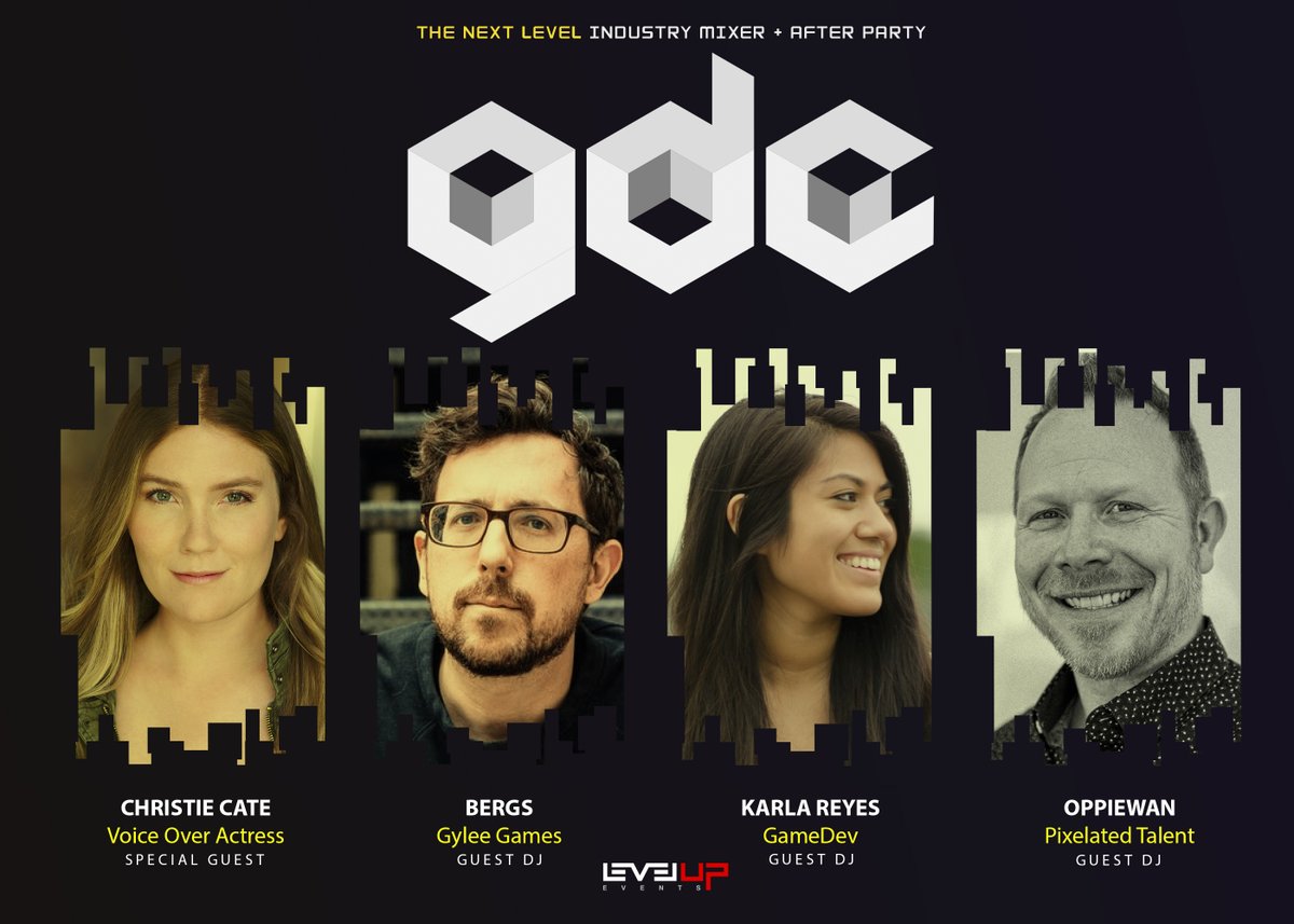 LevelUpSF's tweet photo. We have a few remaining tickets left for our GDC Industry After Party on Thursday at Temple Nightclub! Also, THANK YOU for supporting our gaming industry events for 5+ years and going bigger every year!

Hosted by @ChristieCateVO @chrisbergman @Oppiewan 

See you all next! https://t.co/Sw67dRyome