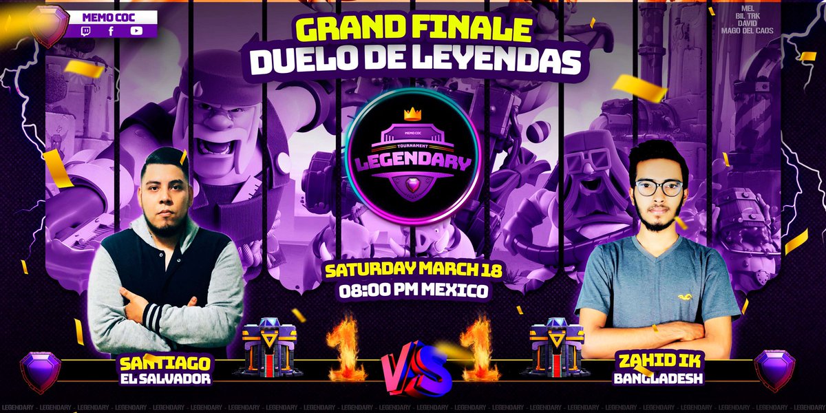 La final de las leyendas llegó🥳

<a href="/Tiago_0029/">Santiago</a> 🆚 #ZahidIK

Hoy uno de ellos se llevará los 200 dólares del premio ¿Quien crees que ganará?

Comenta quien ganará y podrás participar por 10 USD.

No olvides comentar y dar Retweet para participar 🥳

🇪🇸 twitch.tv/2504memo