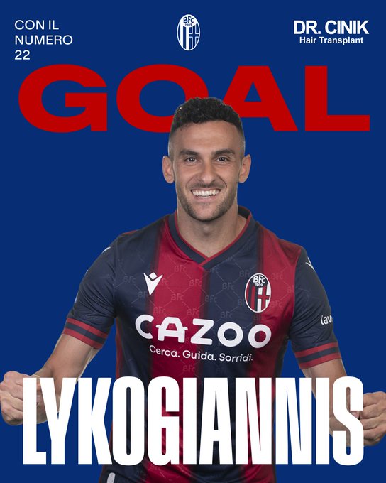 BolognaFC1909en's tweet photo. WASTING NO TIME TO EQUALISE, AGAIN 👏

The Rossoblù Greek gods link up as Lykogiannis nods Kyriakopoulos' corner in for Bologna's second 🇬🇷

🟤 2-2 ❤️💙 (73')

#SalernitanaBologna #WeAreOne https://t.co/0wmh0uM6DS