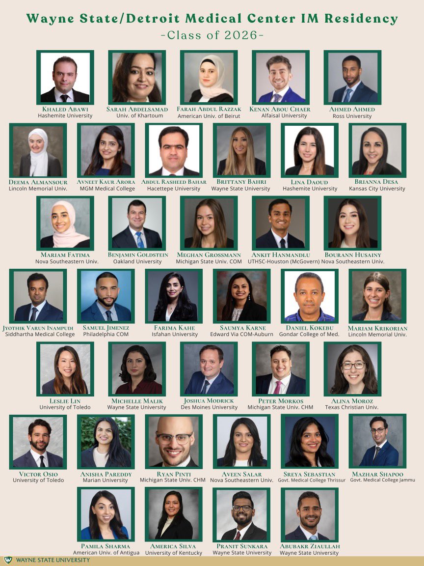 Congratulations and warm welcome to our Internal Medicine Residency Class of 2026! 

We are so excited for you to join our WSU/DMC family! 🎉

#IMProud #Match2023 #WarriorStrong #ClassOf2026