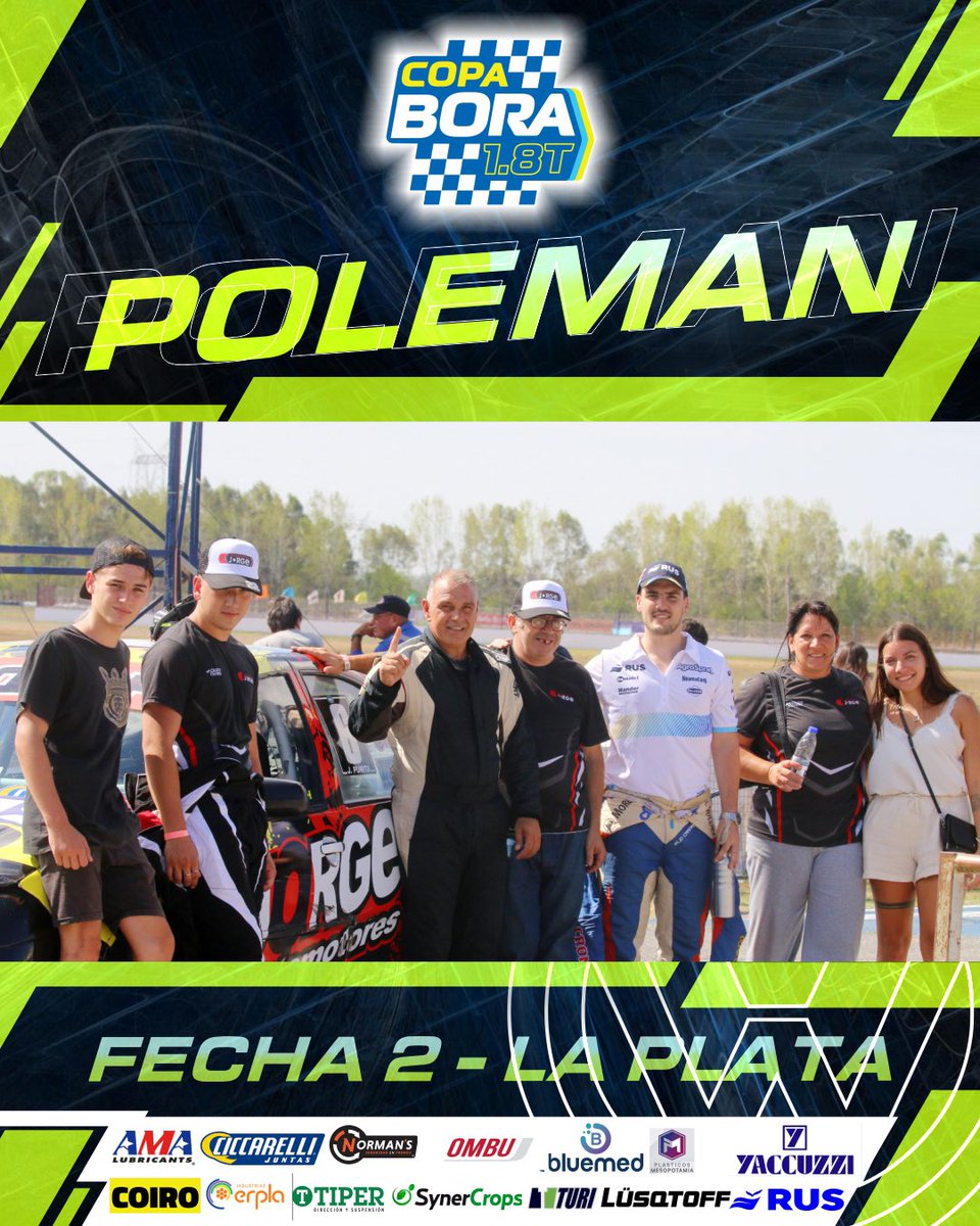 copaboraoficial's tweet photo. ⏱️ Con una vuelta de 1:45.299, Jorge Purita, logro su primera pole de la temporada y lo celebró junto a su familia y equipo 🙌🏼
-
#CopaBora 🔹 https://t.co/LEzFhl0PGU