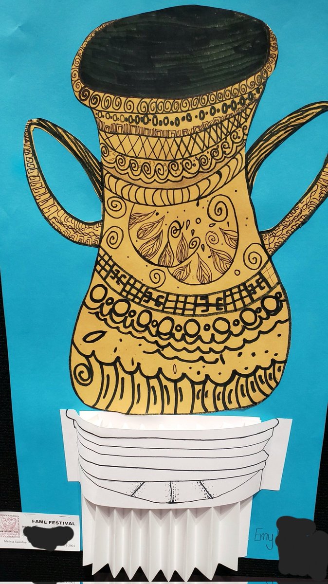Last weekend was the FAME festival. This is the large art show our school participates in. Our student Emy received a Teacher's  Choice Award! Her artwork will be on display at the University of St. Francis' Artist Spotlight Gallery from May 21st - June 29th.