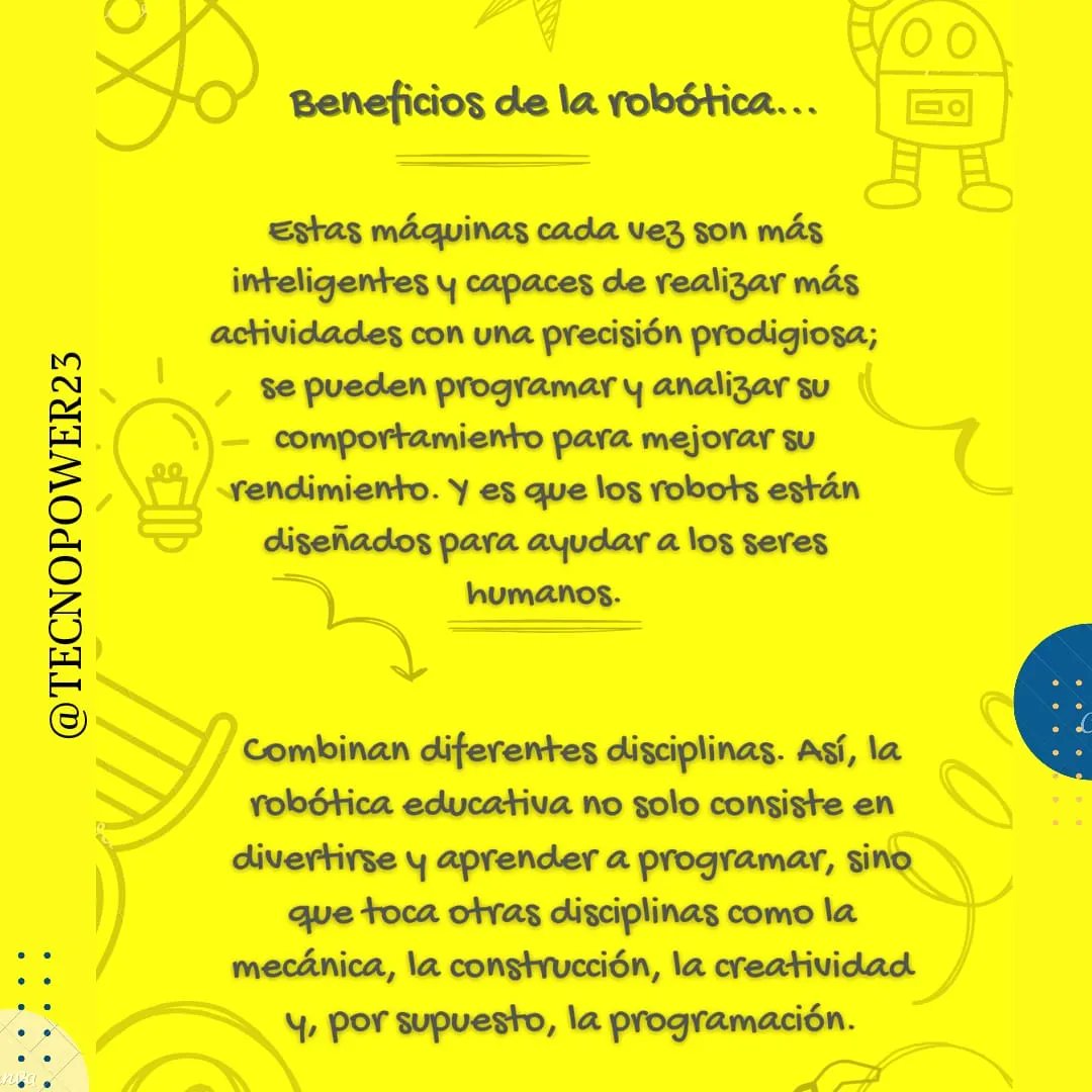 tecnopower23's tweet photo. Seguimos aprendiendo nuevos conceptos 💡 
Hoy presentamos: 
La Robótica Educativa 🤖
#TICEDU2023 #robotica #educacion https://t.co/QGCcHDYZc3