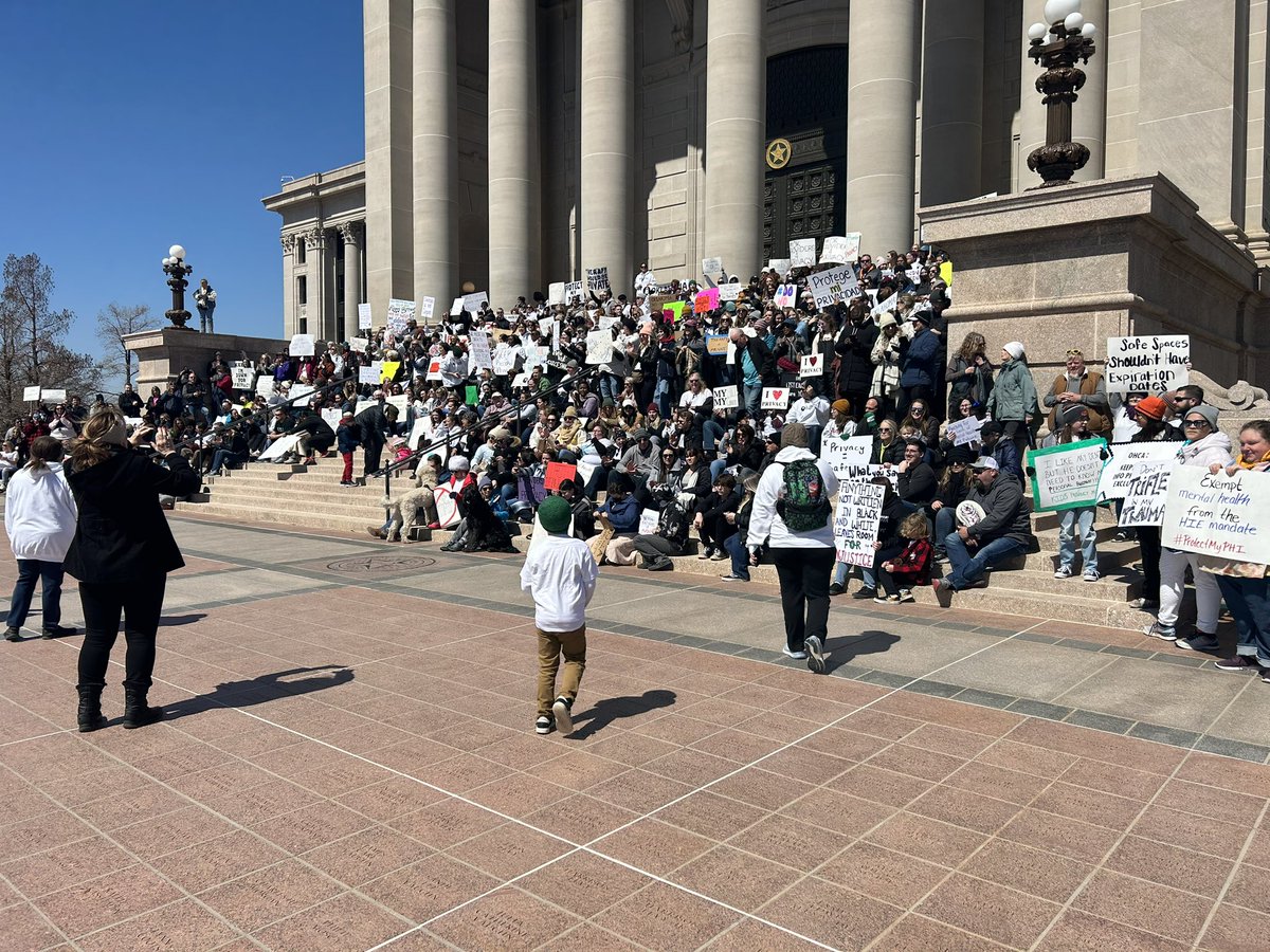 Kolbster00's tweet photo. Here’s the entire group protesting the state patient database on the Capitol steps. @OkProv4Privacy @koconews https://t.co/M8awFj18tr
