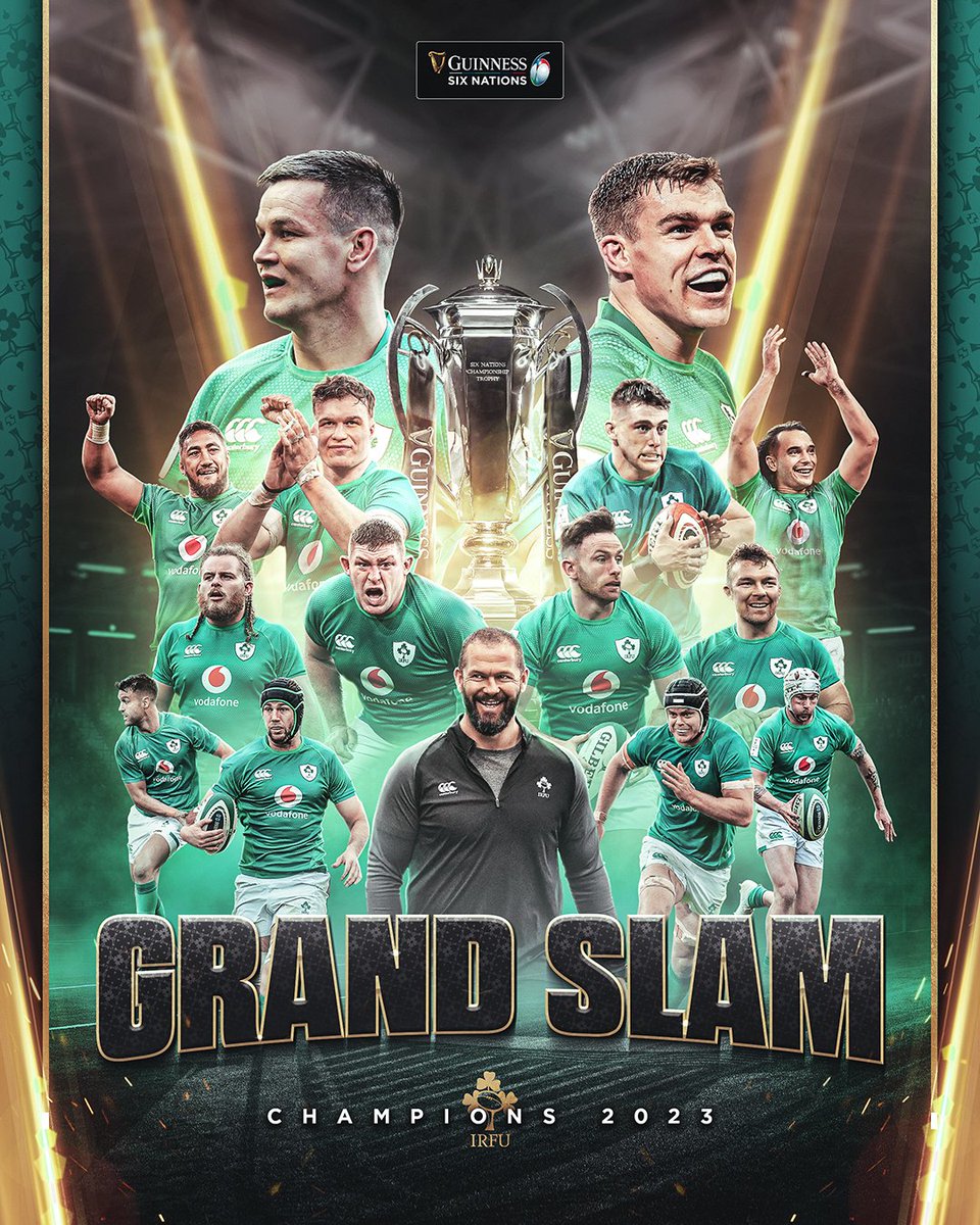 Guinness Men's Six Nations (@sixnationsrugby) on Twitter photo ๐ GRAND SLAM CHAMPIONS ๐
World #1 <a href="/IrishRugby/">Irish Rugby</a> do it in Dublin! โ๏ธ
We are watching one of the all-time greatest teams.
#GuinnessSixNations | #IREvENG ๐ GRAND SLAM CHAMPIONS ๐
World #1 <a href="/IrishRugby/">Irish Rugby</a> do it in Dublin! โ๏ธ
We are watching one of the all-time greatest teams.
#GuinnessSixNations | #IREvENG