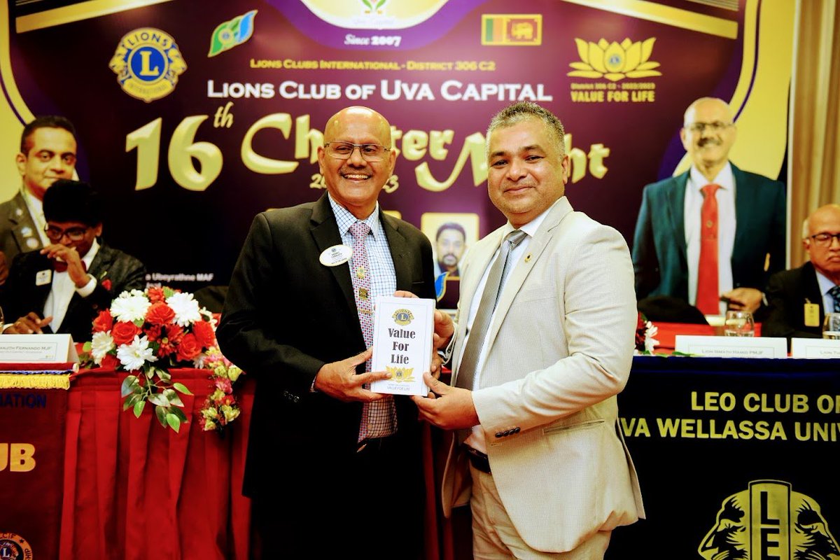 Lions306's tweet photo. SMILE TOGETHER - DG &amp; FVDG @ the charter night of FVDG's club in Badulla recently. LET'S MAKE A DIFFERENCE 🤜🤛 https://t.co/U6nYv64gzd