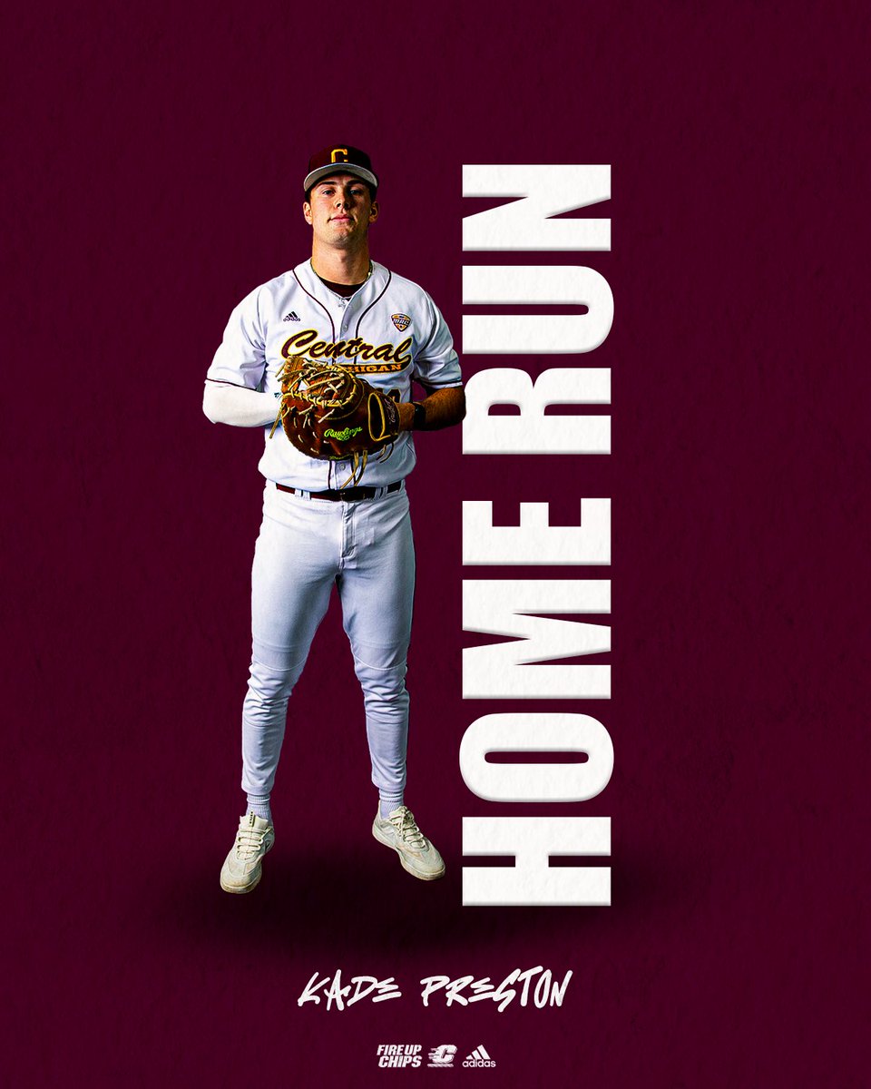 KADE PRESTON‼️

His first career homer, a center field solo blast!

T4 | Ohio 3, CMU 2. 
#FireUpChips🔥⬆️⚾️